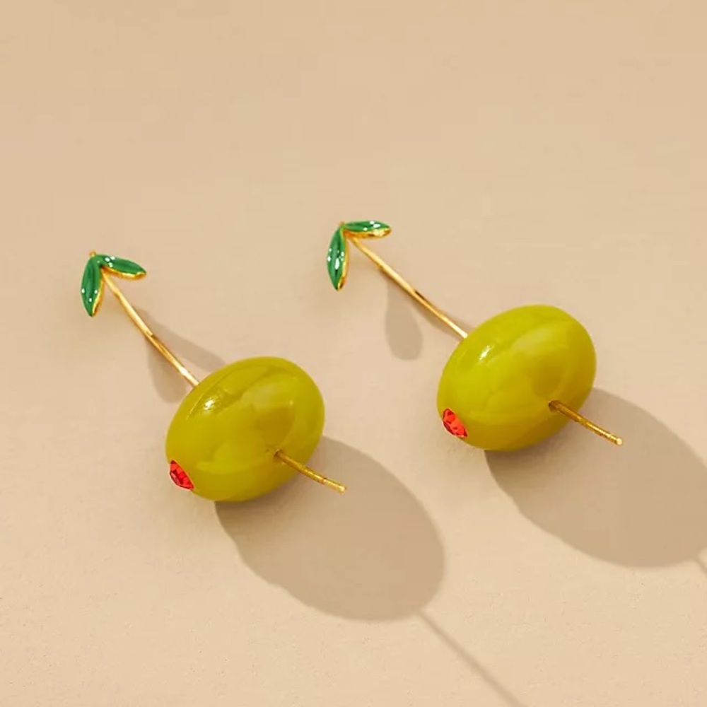 Price Firm - ANTHRO Olive Icon Drop Earrings